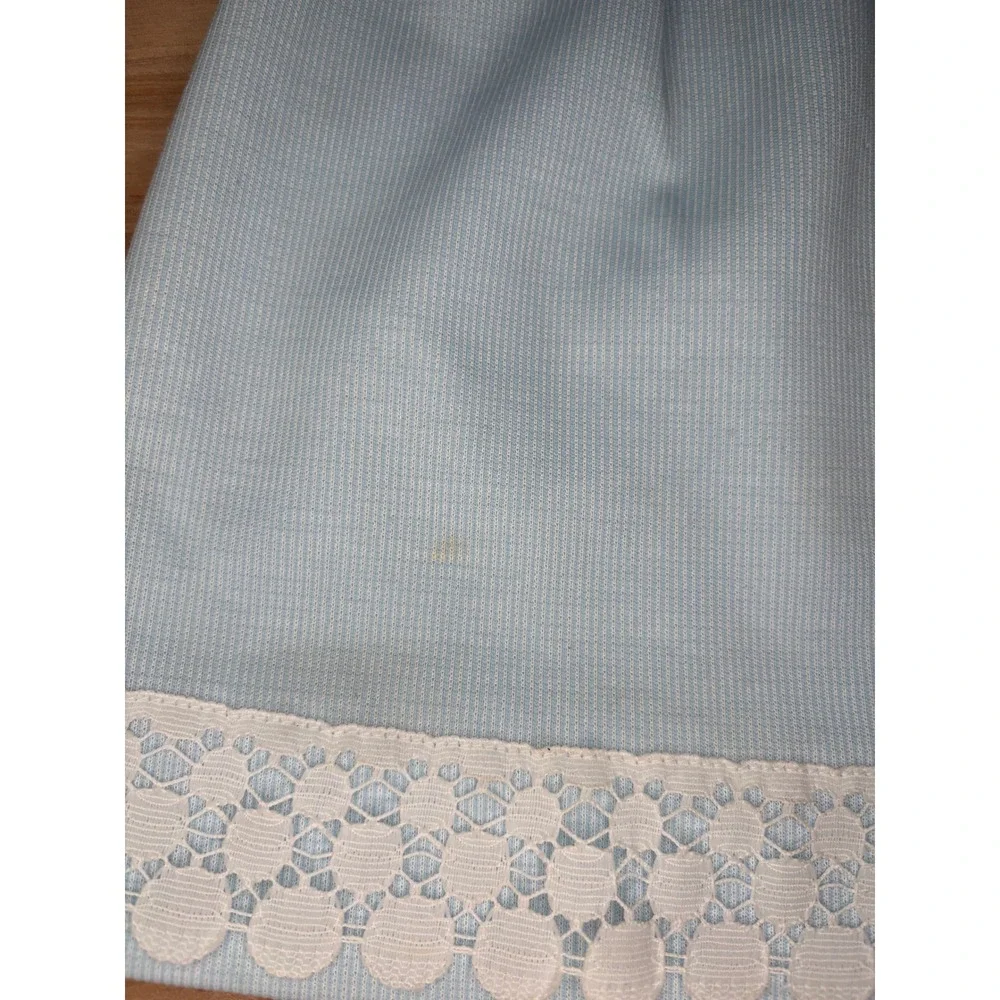 Vintage Carters Baby Girls Blue Striped Lace Dress and Bloomers Set 24 Months